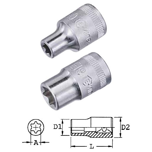 Genius Tools 353511 3/8"-os E-típusú (belső torx) dugókulcs fej, E-11 termék fő termékképe
